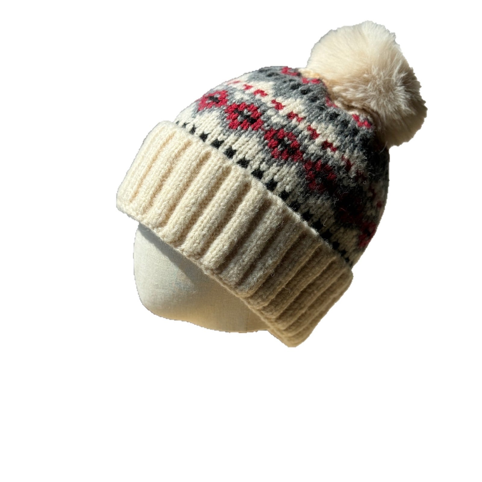 Wholesale Christmas wool hat for women,  warm and cute winter pom-pom ear flap hat